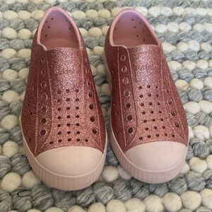 Pink sparkle Native shoes. Size toddler 11
